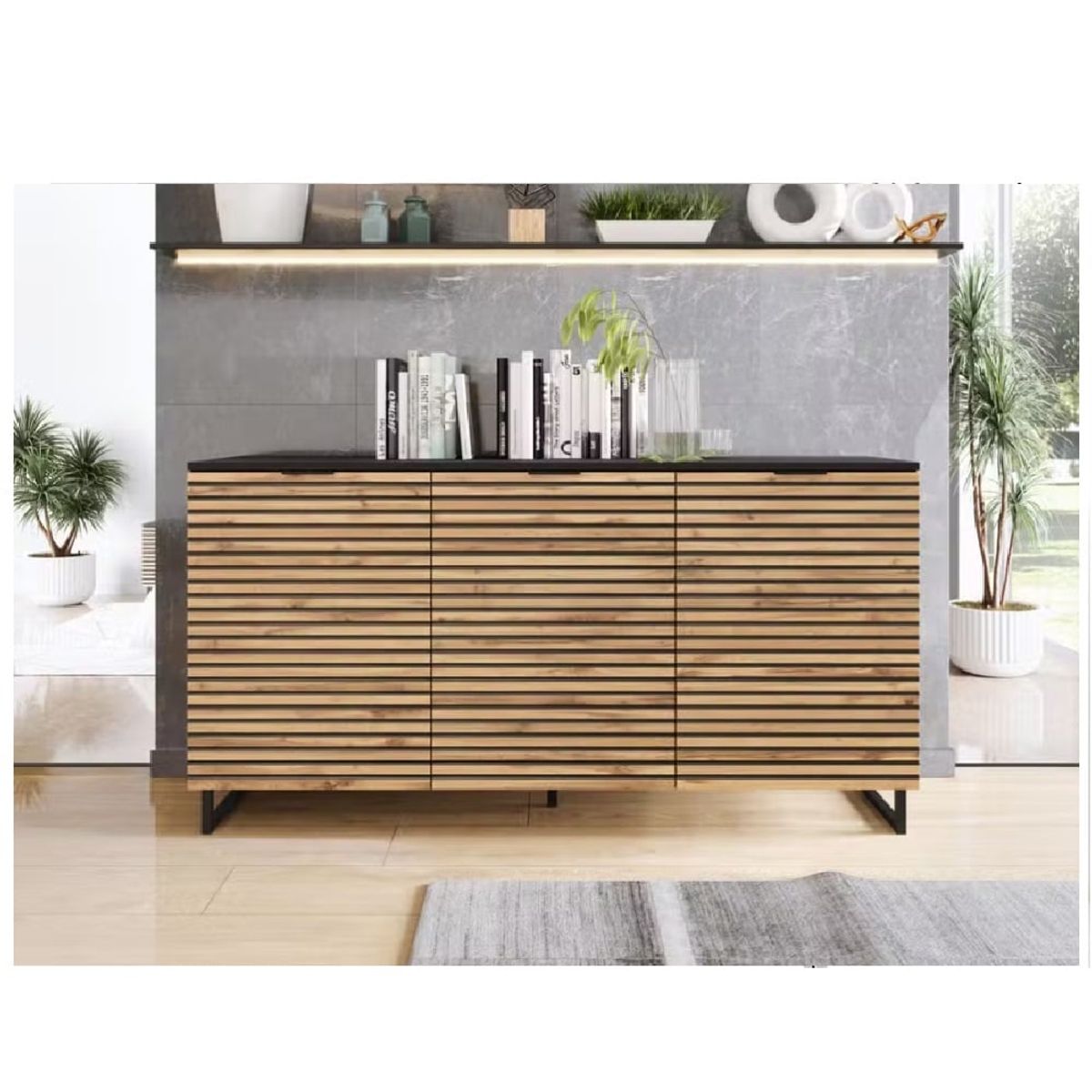 GENERICO - Aparador Moderno Coddy 3 Puertas R&R MUEBLES