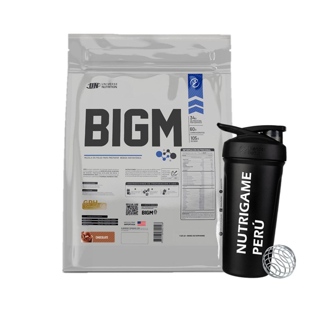 UNIVERSE NUTRITION - BIGM 5Kg Proteína Ganador de Masa Sabor CHOCOLATE - Tienda Física
