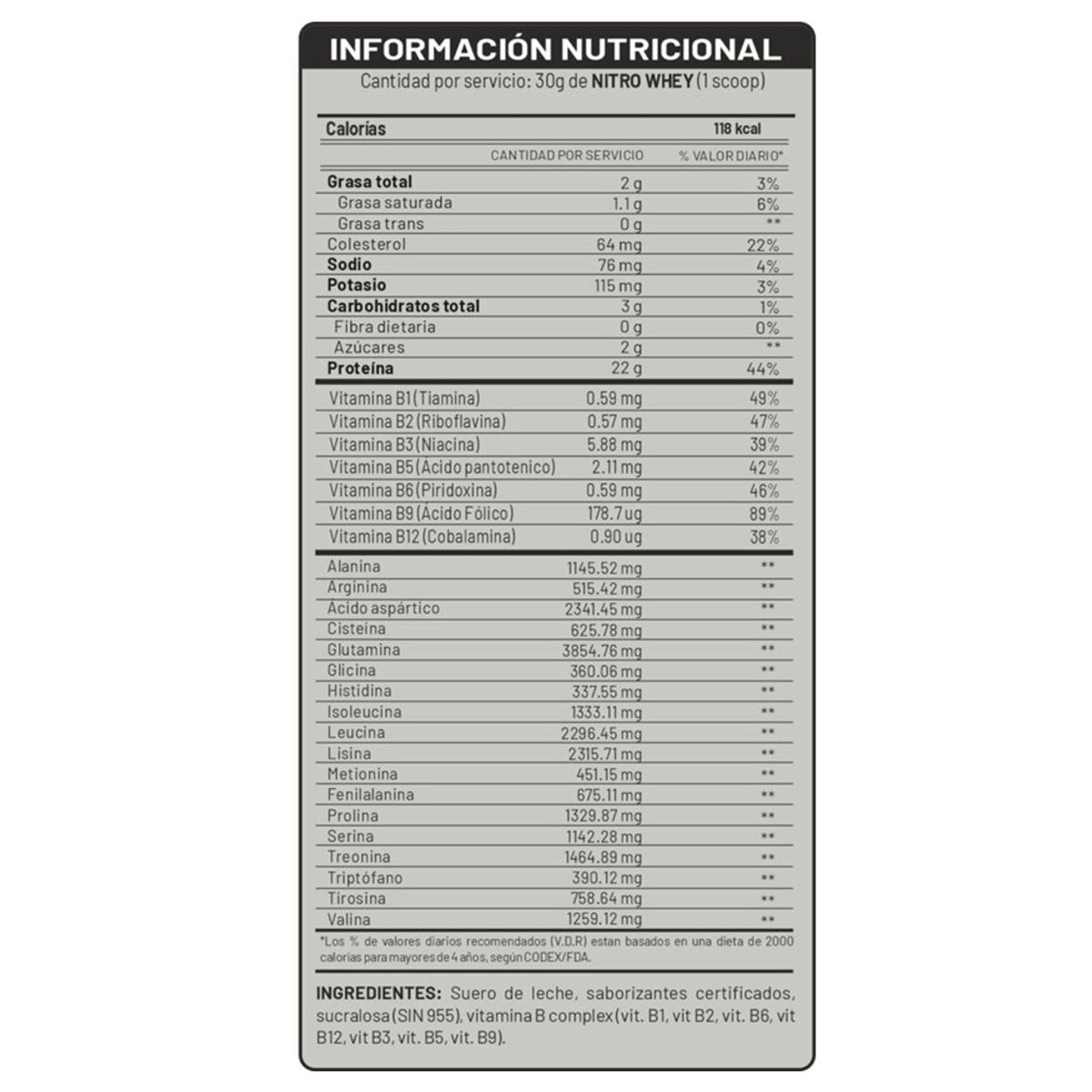 UNIVERSE NUTRITION - NITRO WHEY 5Kg Proteína Whey Sabor CHOCOLATE - Tienda Física