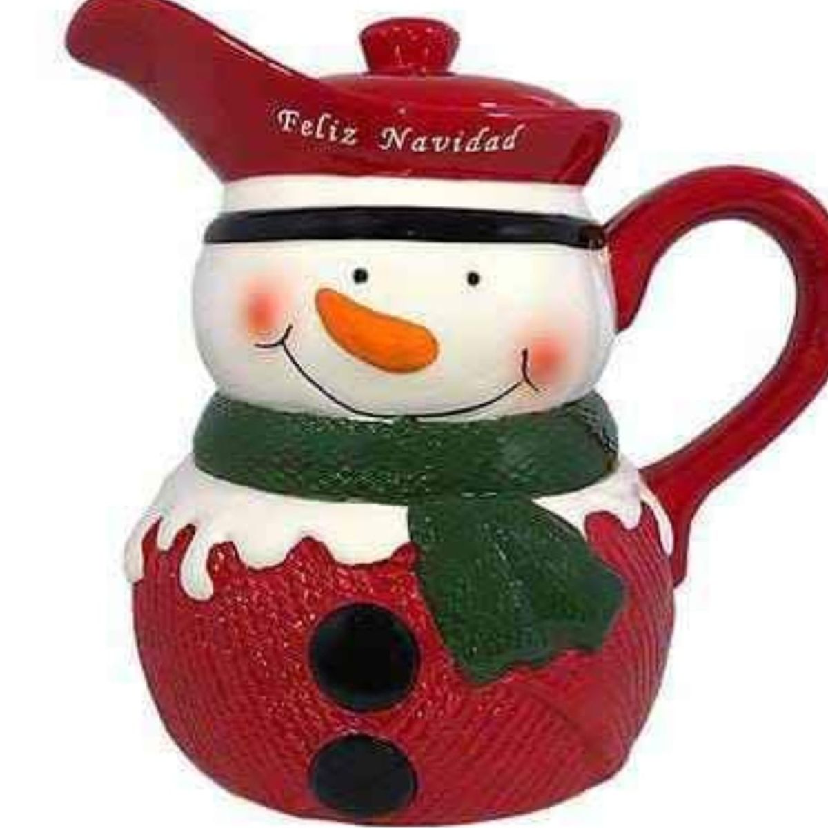 GENERICO - Jarra Navideña con diseño Muñeco de Nieve 2L