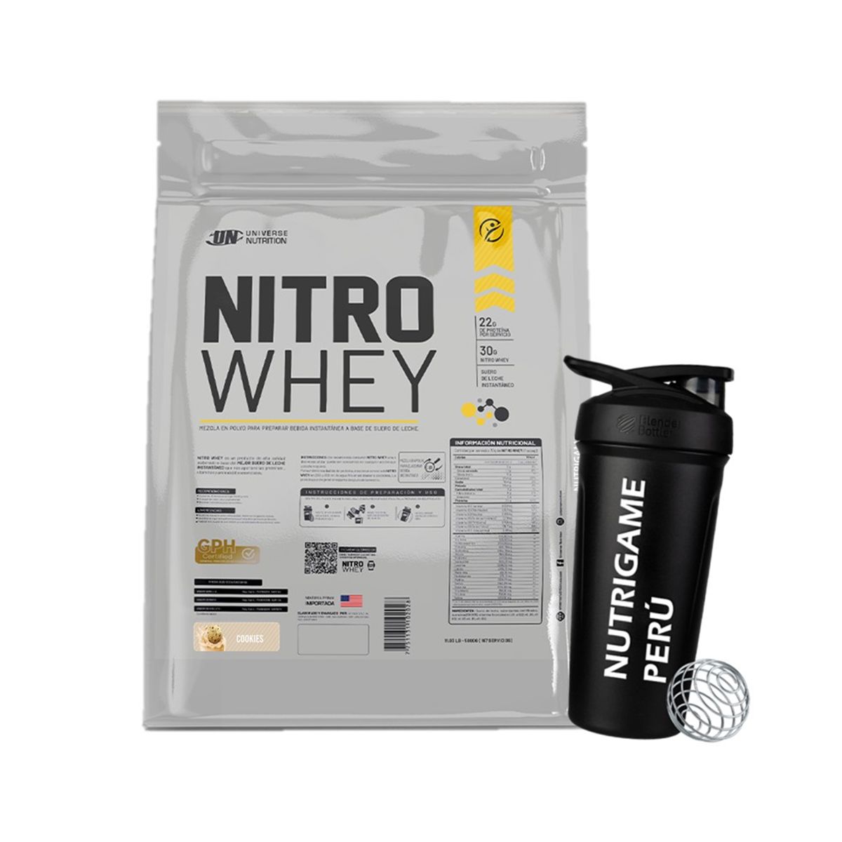UNIVERSE NUTRITION - NITRO WHEY 5Kg Proteína Whey Sabor COOKIES - Tienda Física