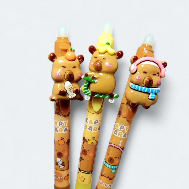 GENERICO - Lapicero borrable capibara pack de 3und