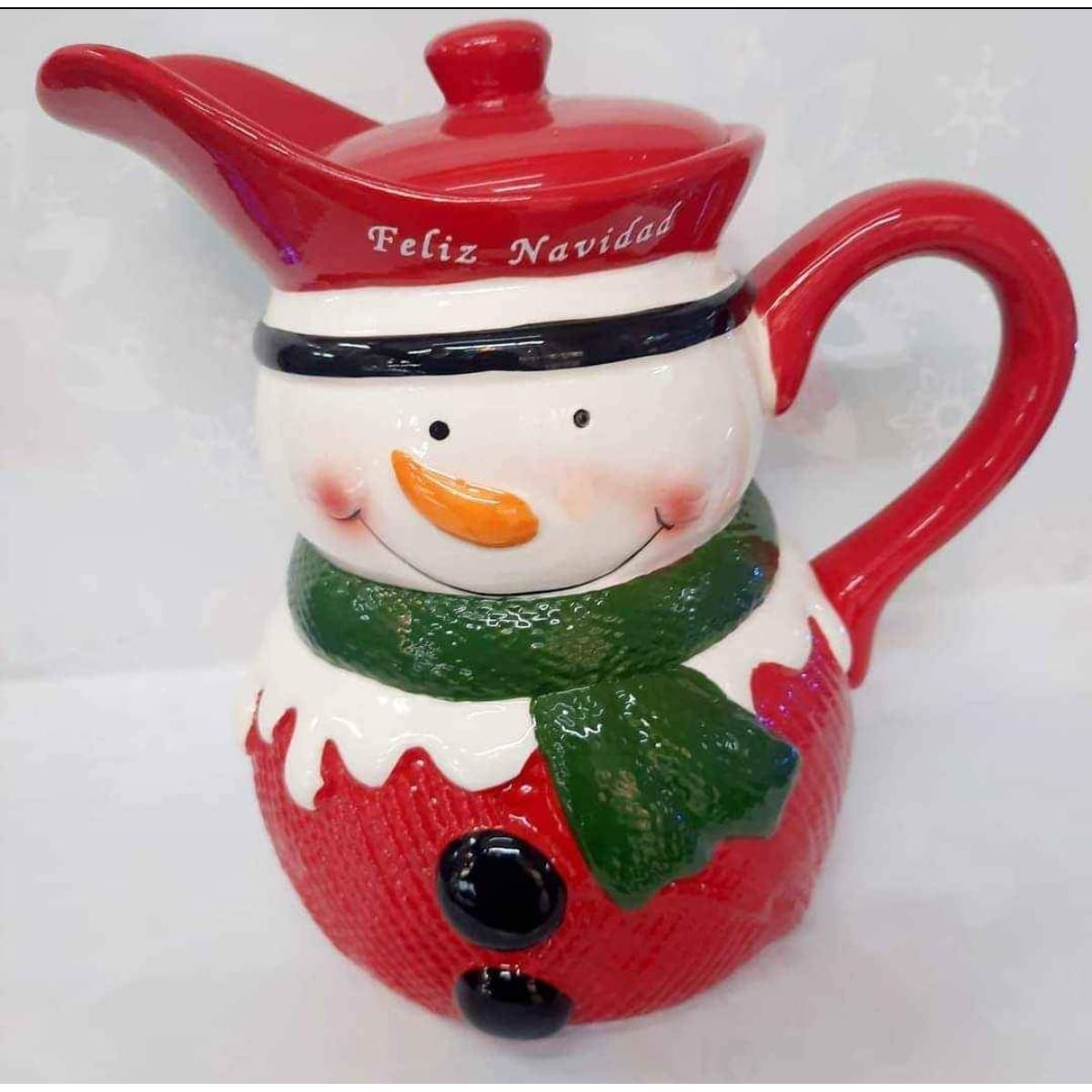 GENERICO - Jarra Navideña con diseño Muñeco de Nieve 2L