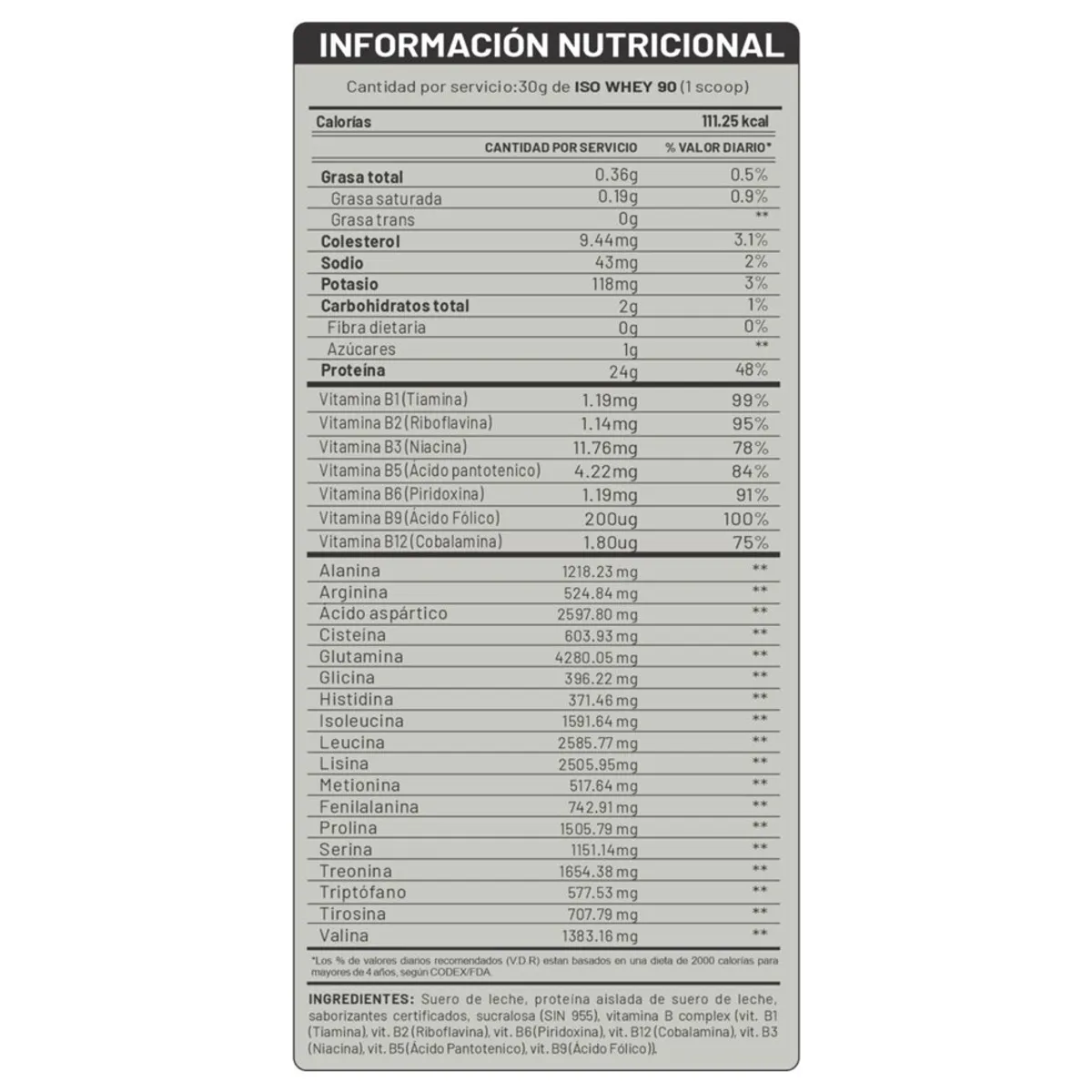 UNIVERSE NUTRITION - ISO WHEY 90 5Kg Proteína Isolatada Sabor VAINILLA - Tienda Física