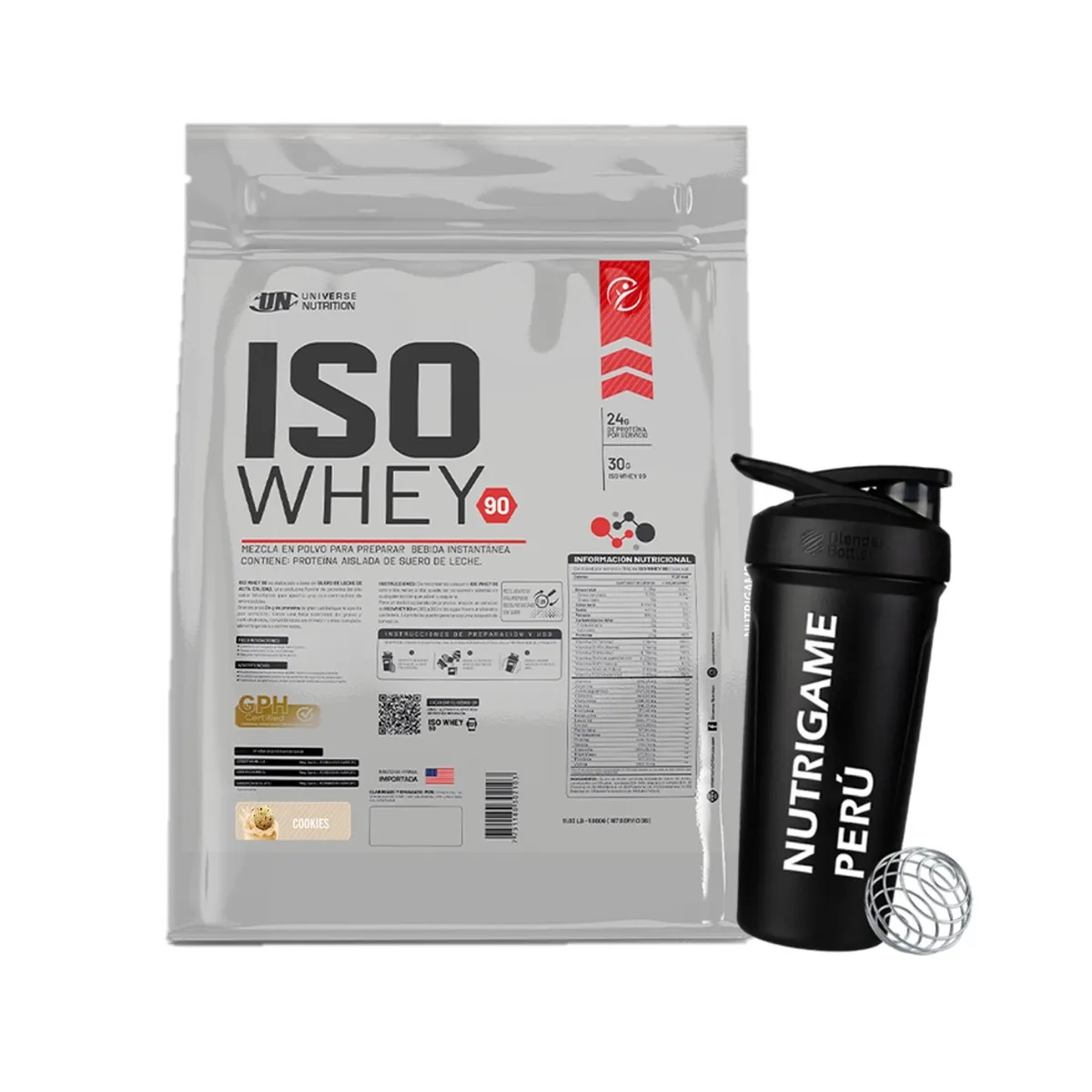 UNIVERSE NUTRITION - ISO WHEY 90 5Kg Proteína Isolatada Sabor COOKIES - Tienda Física