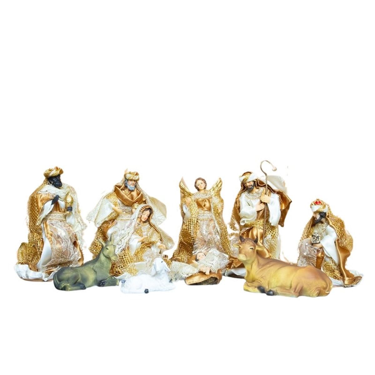 PANADECOR - Nacimiento Tradicional Panadecor 10 Piezas Doradas 15Cm De Poliresina