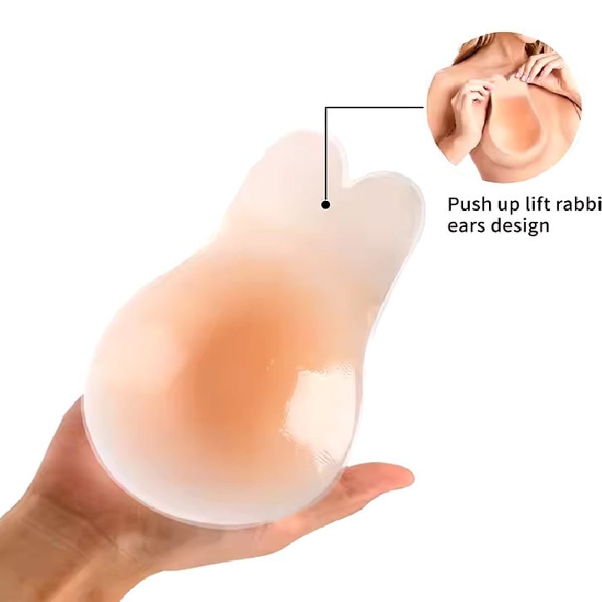 VARIOS - Sujetador de conejo de silicona sin costuras adhesivo invisible