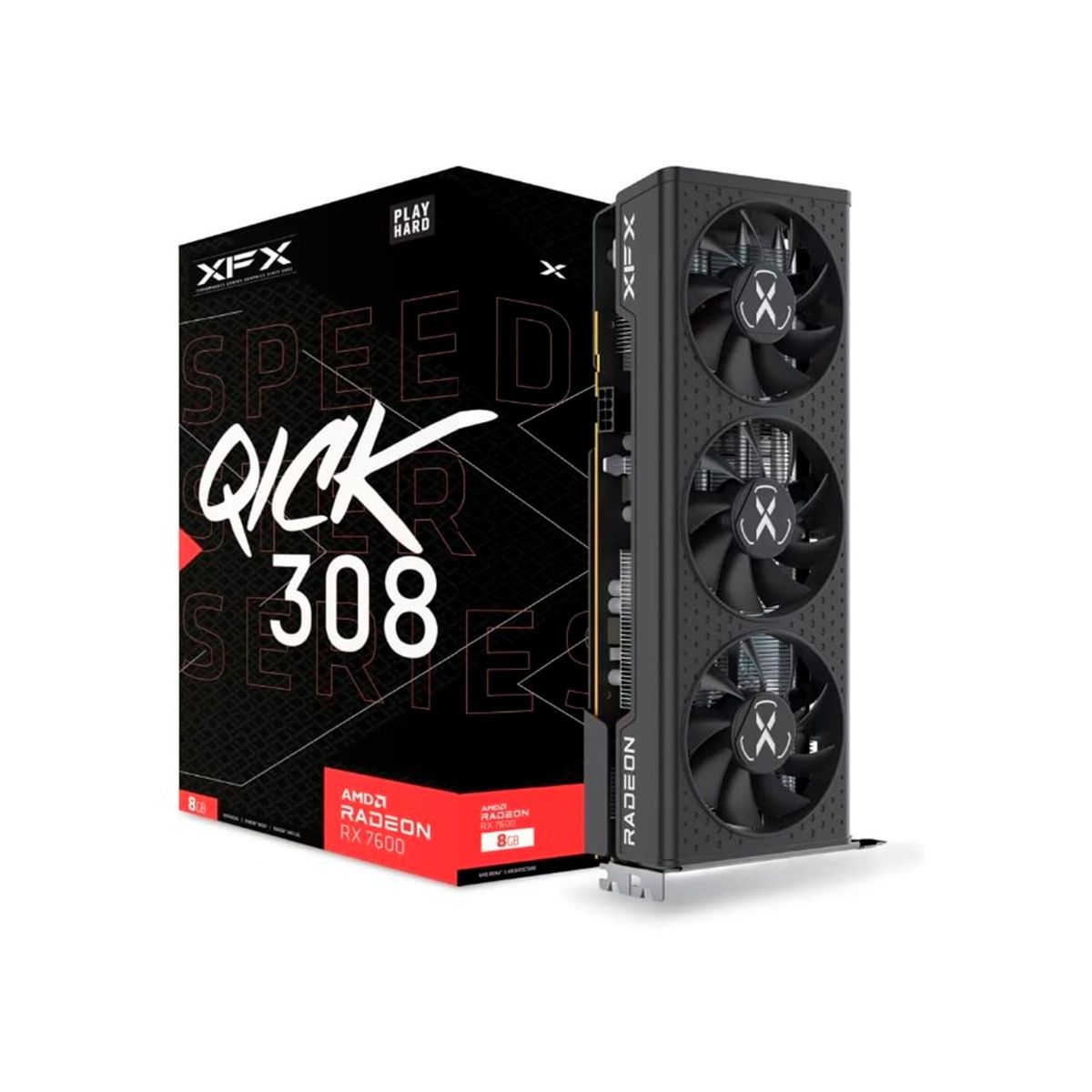 XFX - TARJETA DE VIDEO 8GB DDR6 XFX SPEEDSTER QICK 308 PN RX-76PQICKBY