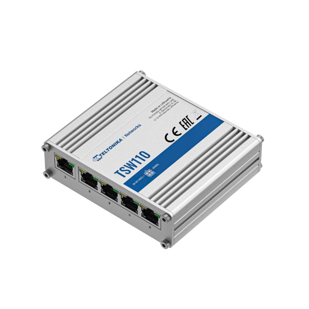 TELTONIKA - SWITCH TELTONIKA TSW110 5 PUERTOS RJ45 1000MBPS 10 GBPS PN TSW110