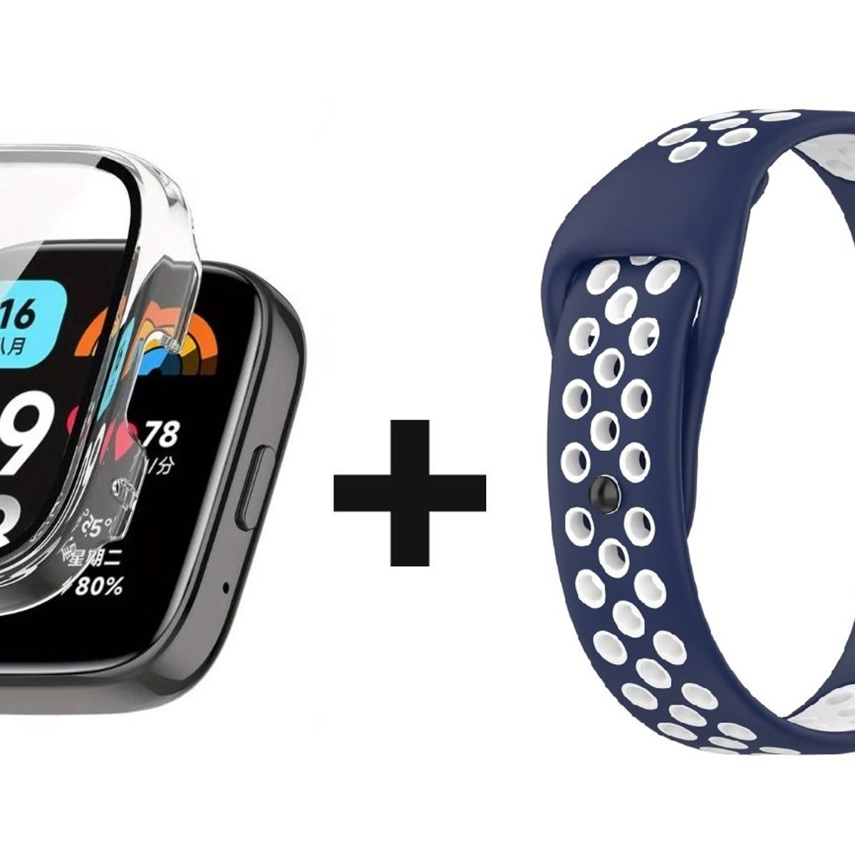 GENERICO - CORREA DEPORTIVA + BUMPER PARA XIAOMI REDMI WATCH 3 ACTIVE AZUL