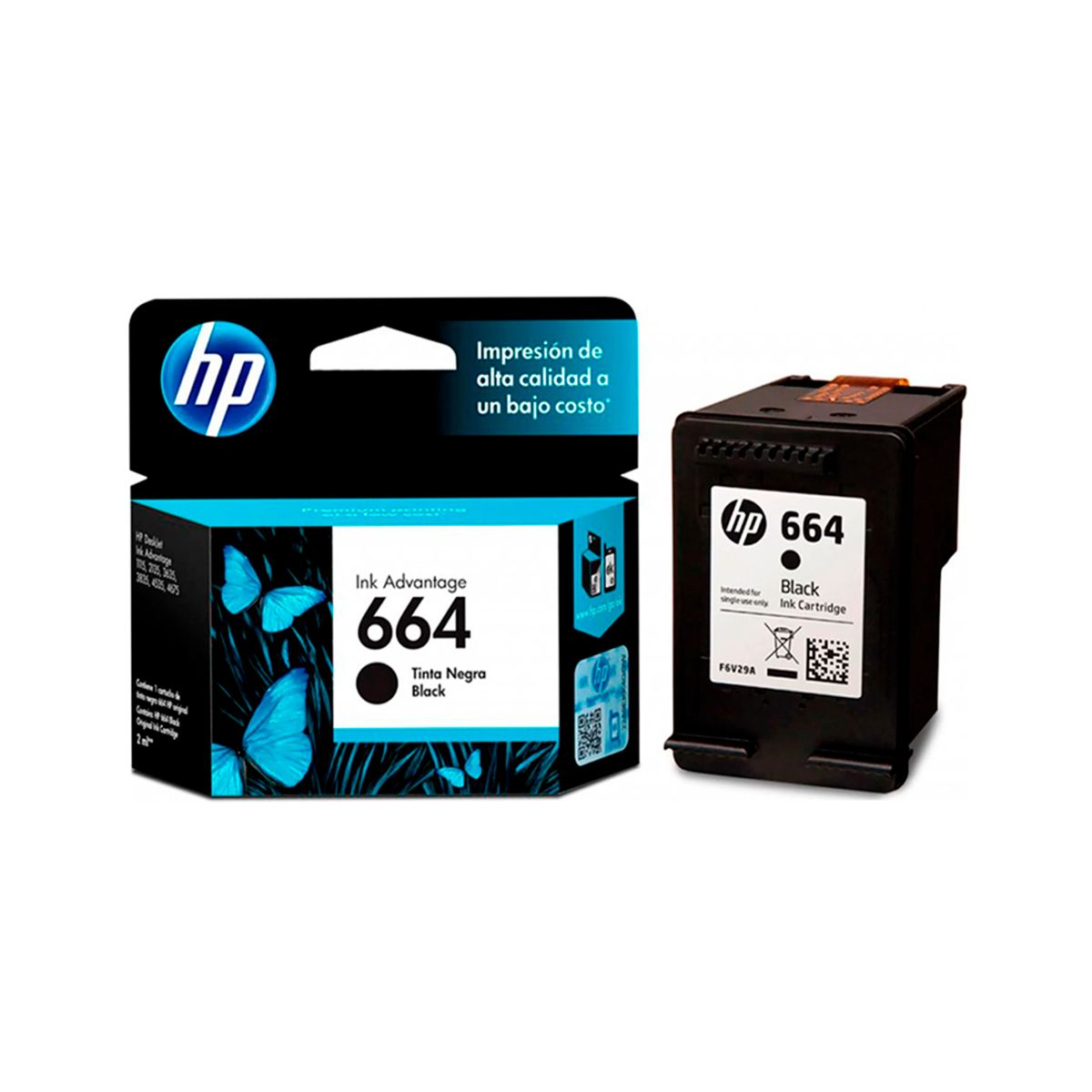 HP - TINTA HP F6V29AL 664 RENDIMIENTO 120 PGS NEGRO PN  F6V29AL