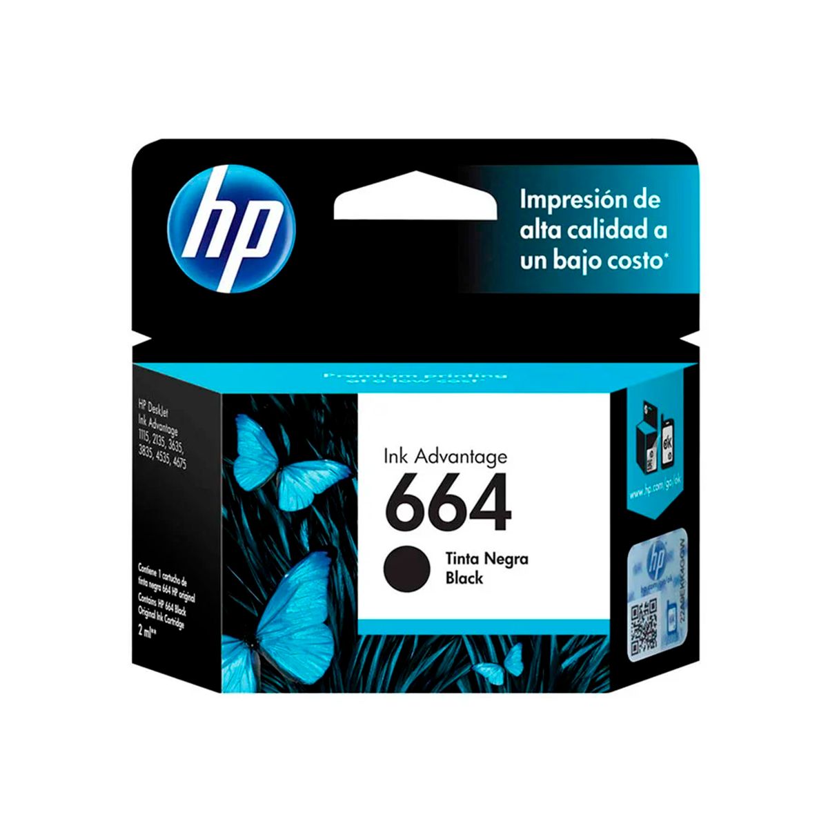 HP - TINTA HP F6V29AL 664 RENDIMIENTO 120 PGS NEGRO PN  F6V29AL