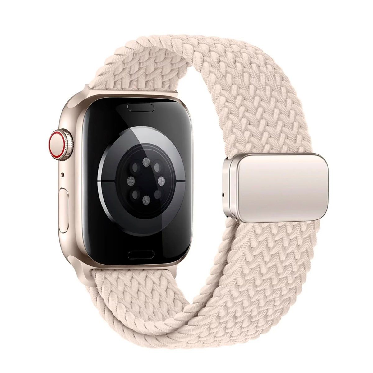 GENERICO - Bumper Clear + Correa Nylon Blanco para Apple Watch Serie 10 De 46mm