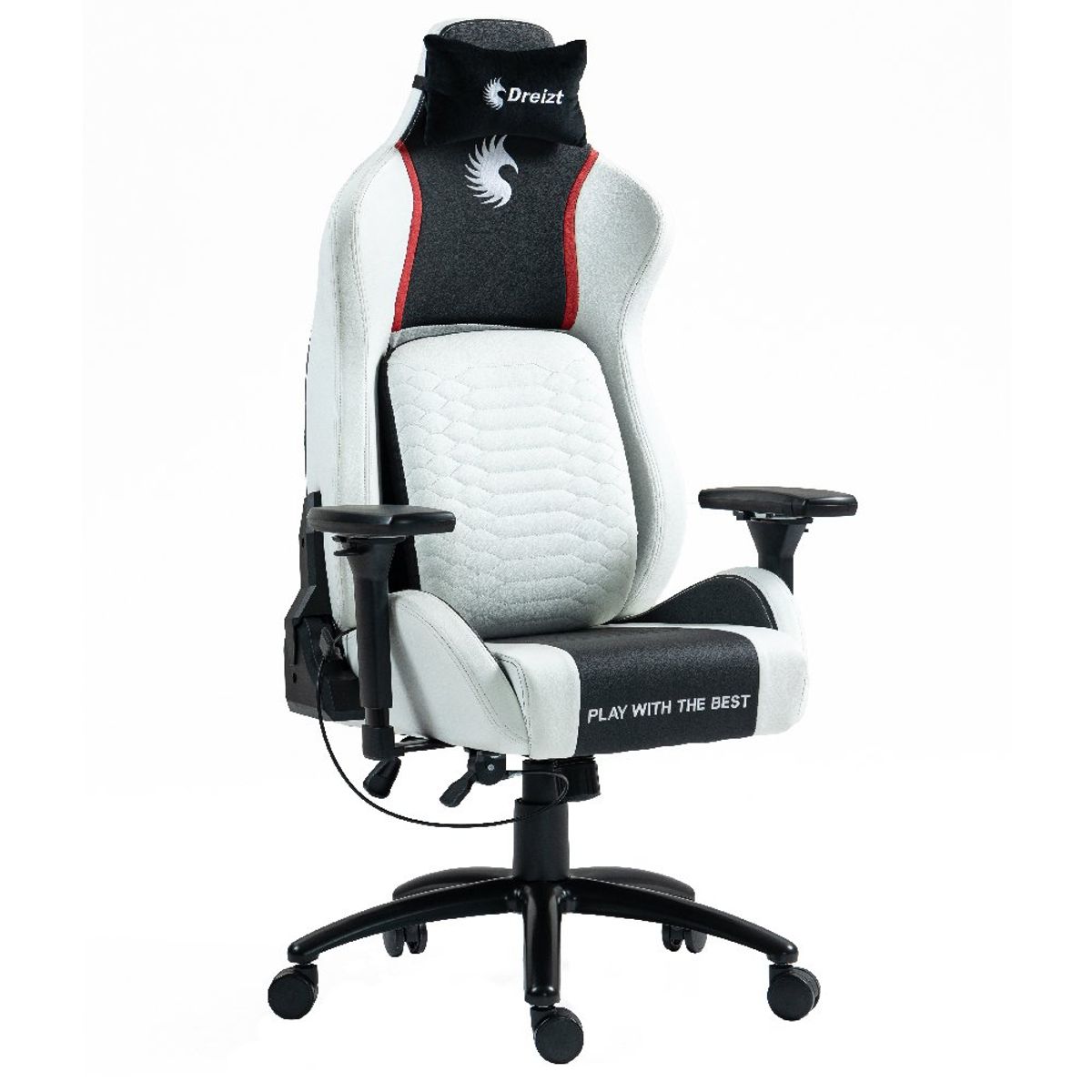 DREIZT - Silla Gamer Dreizt Titan Series Blanco Premium Almohadilla Inteligente
