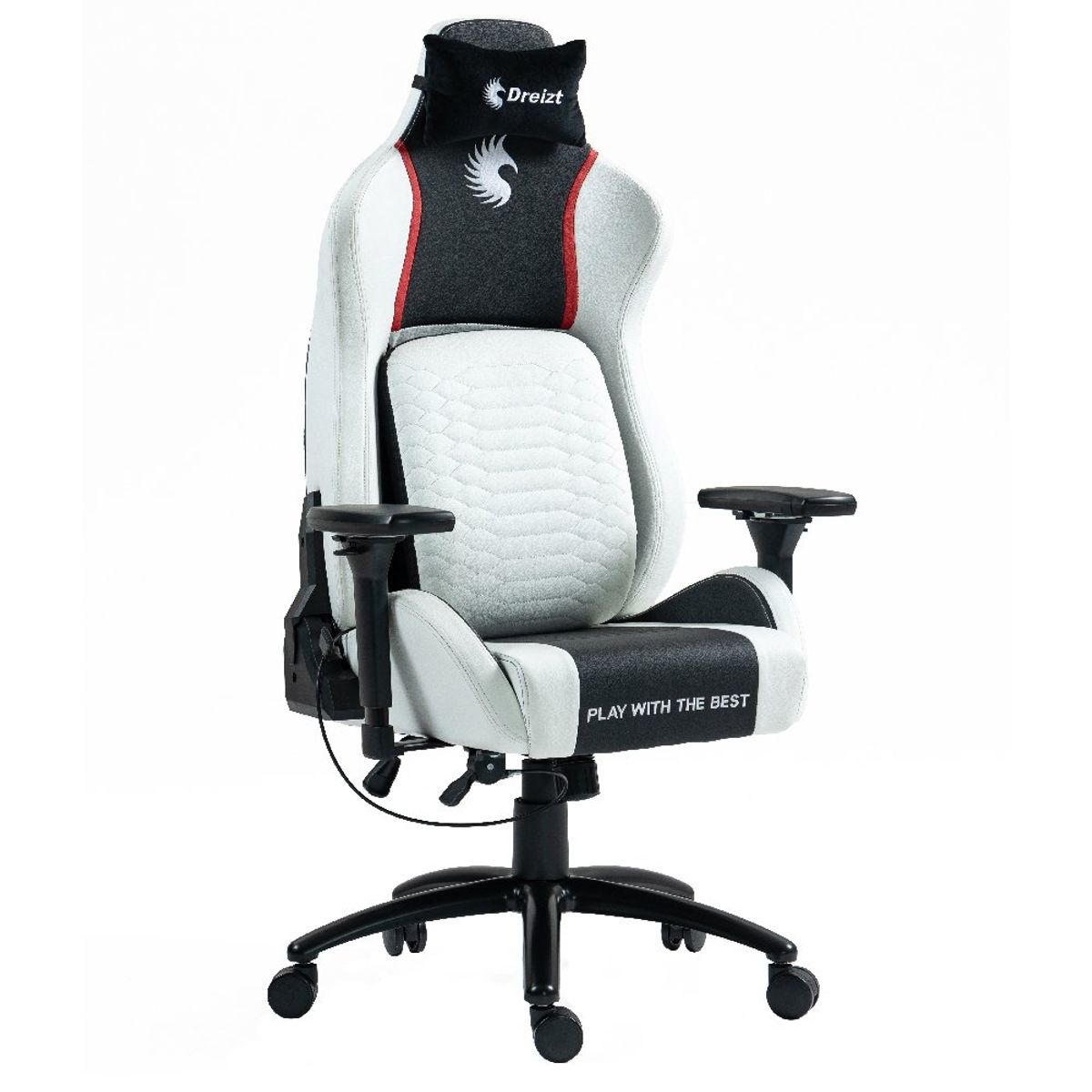 DREIZT - Silla Gamer Dreizt Titan Series Blanco Premium Almohadilla Inteligente