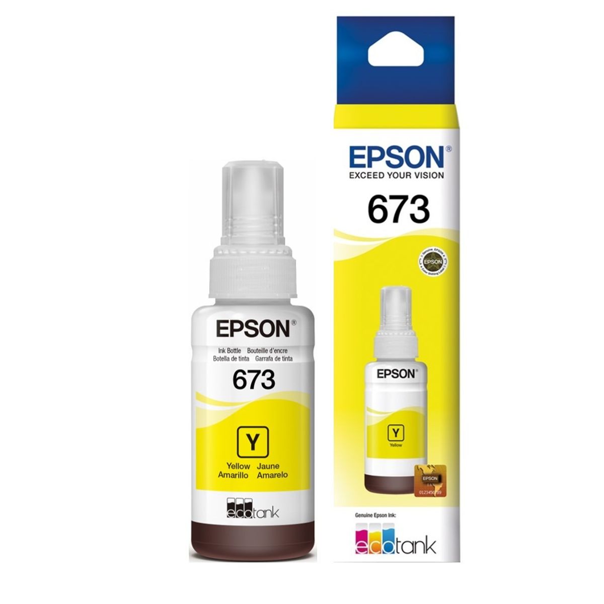 EPSON - Tinta Epson T673 70ml L800 L805 L810 L1800 L850 Color amarillo