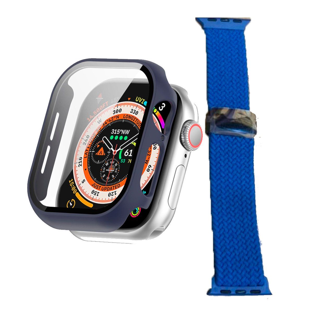 GENERICO - Bumper + Correa Nylon Para Watch Serie 10 De 46mm Azul