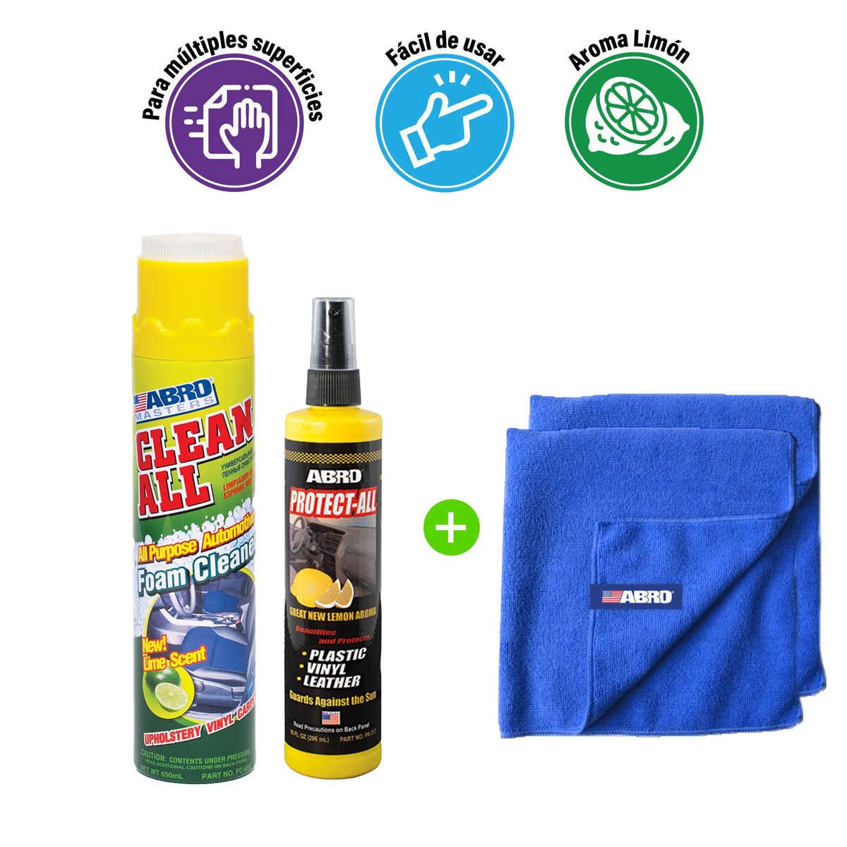 ABRO - Kit de Limpieza Interior Automotriz ABRO