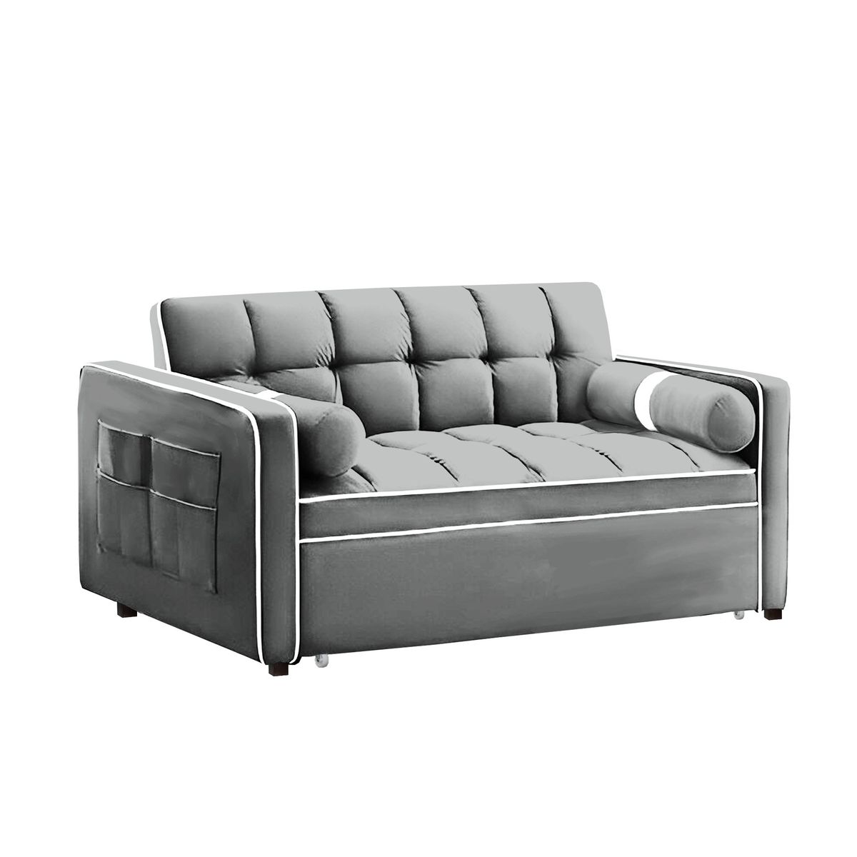 BARAKA HOME - Sofá Cama Valandovo con Almohadas 2 Plz - Gris claro