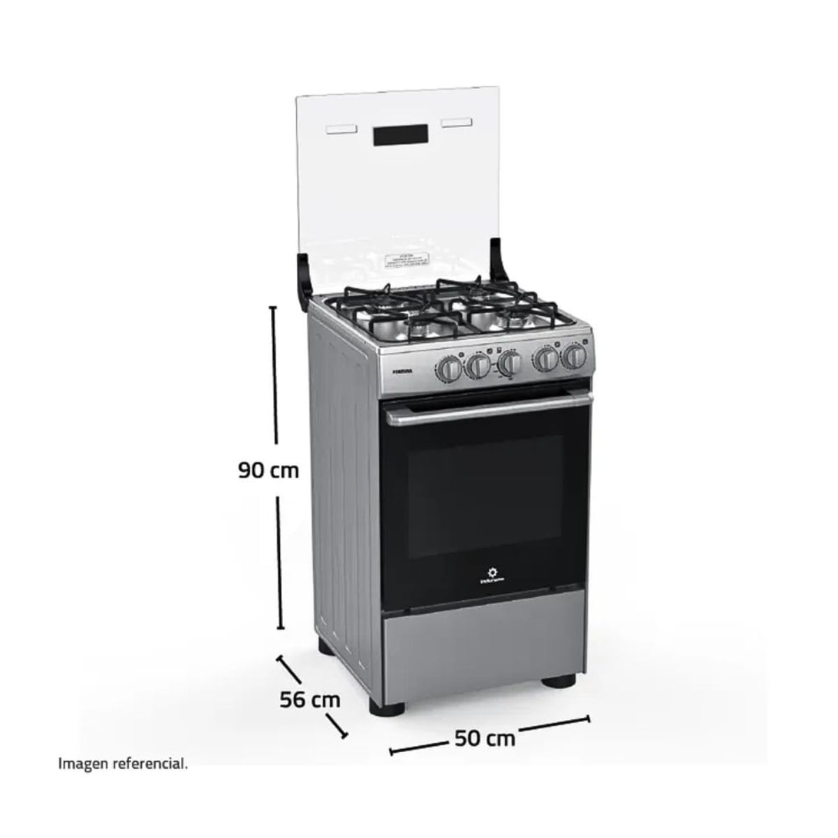 INDURAMA - Cocina Indurama a Gas Fontana de 4 Hornillas - Gris