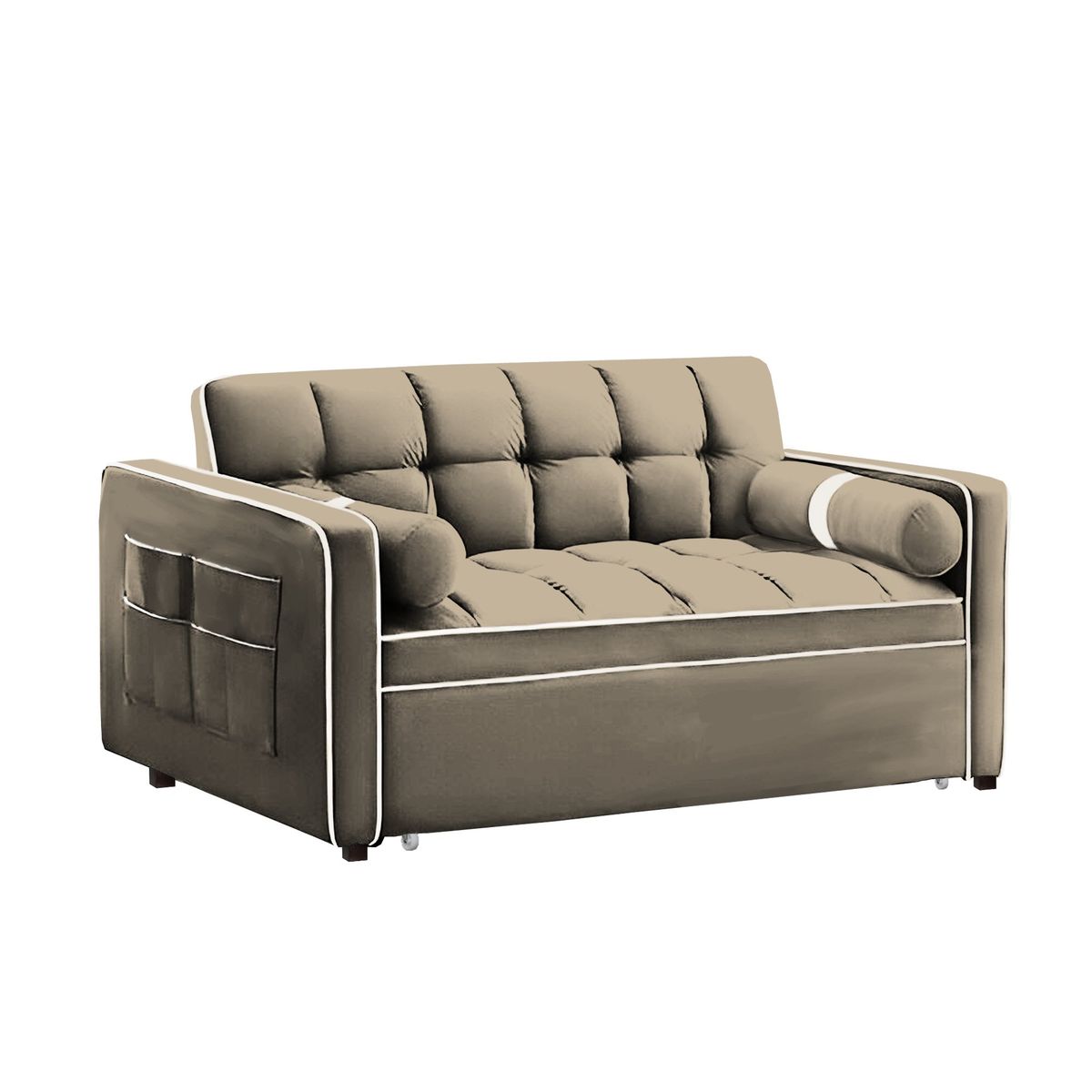 BARAKA HOME - Sofá Cama Valandovo con Almohadas 2 Plz - Beige Claro.