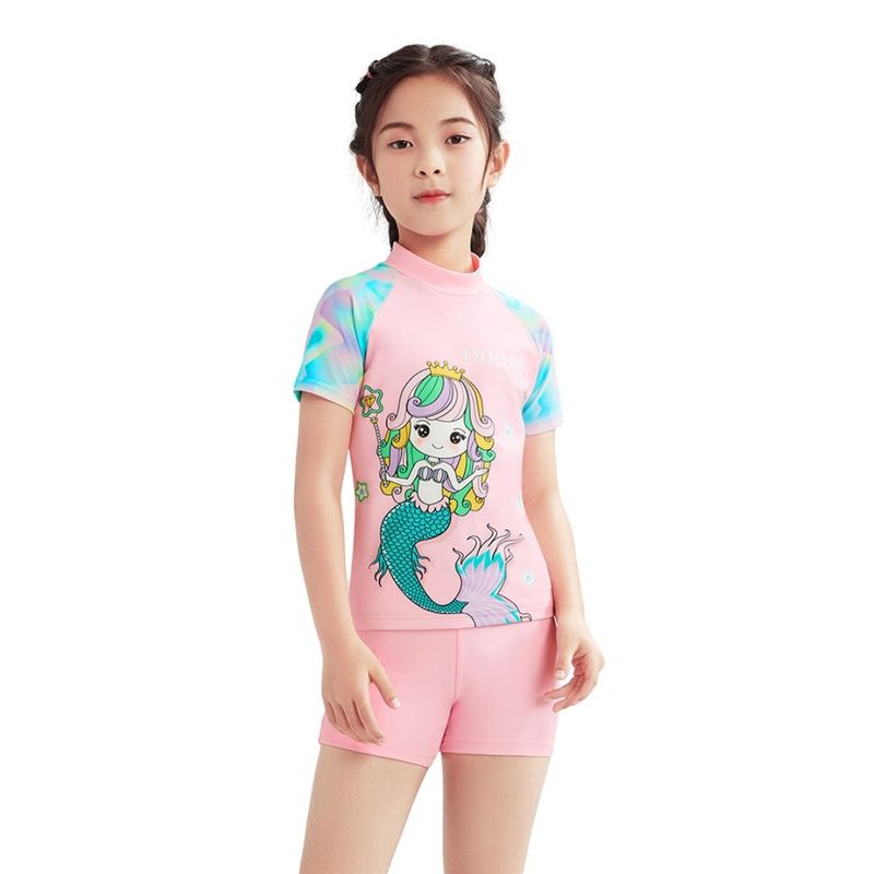 GENERICO - Ropa de baño Niña Conjunto KIDS YINGFA Shorts y Manga Corta