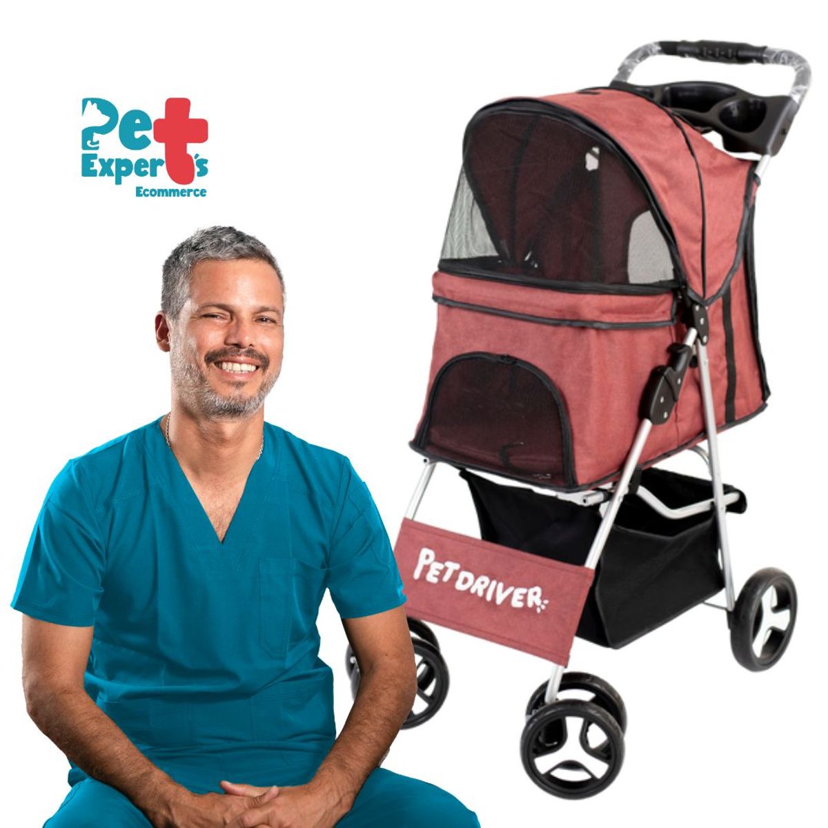 GENERICO - COCHE PET STROLLER PARA PERROS Y GATOS