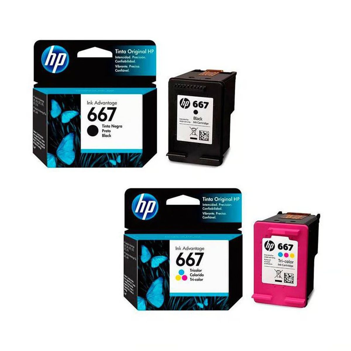 HP - Tinta HP 667 Negro + TriColor ORIGINAL