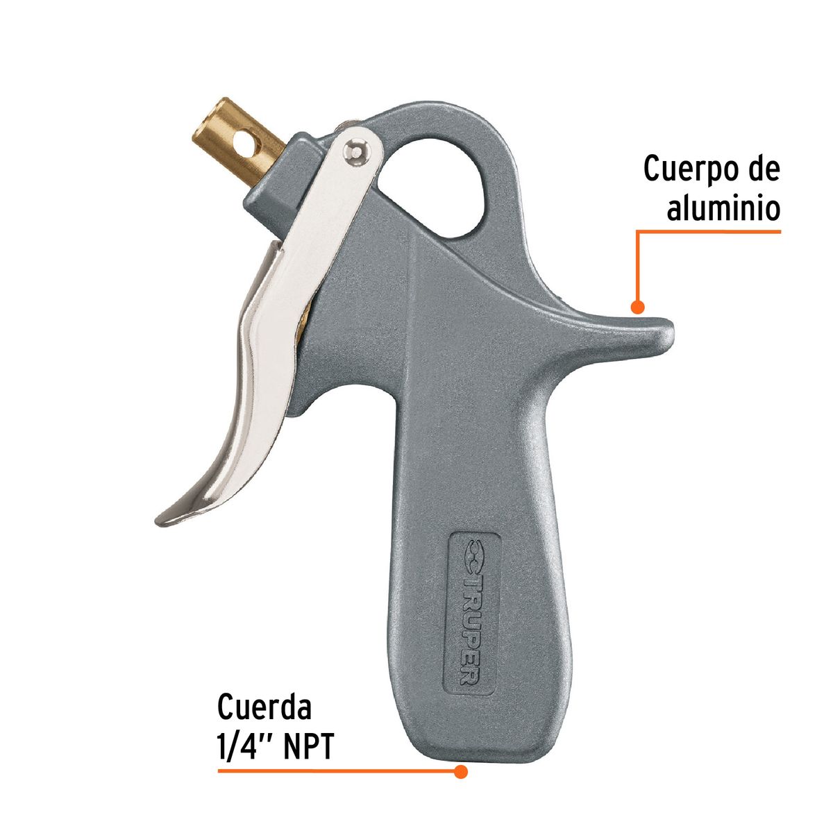 TRUPER - Pistola 5 Boquillas para Sopletear para Compresora 10645 Truper