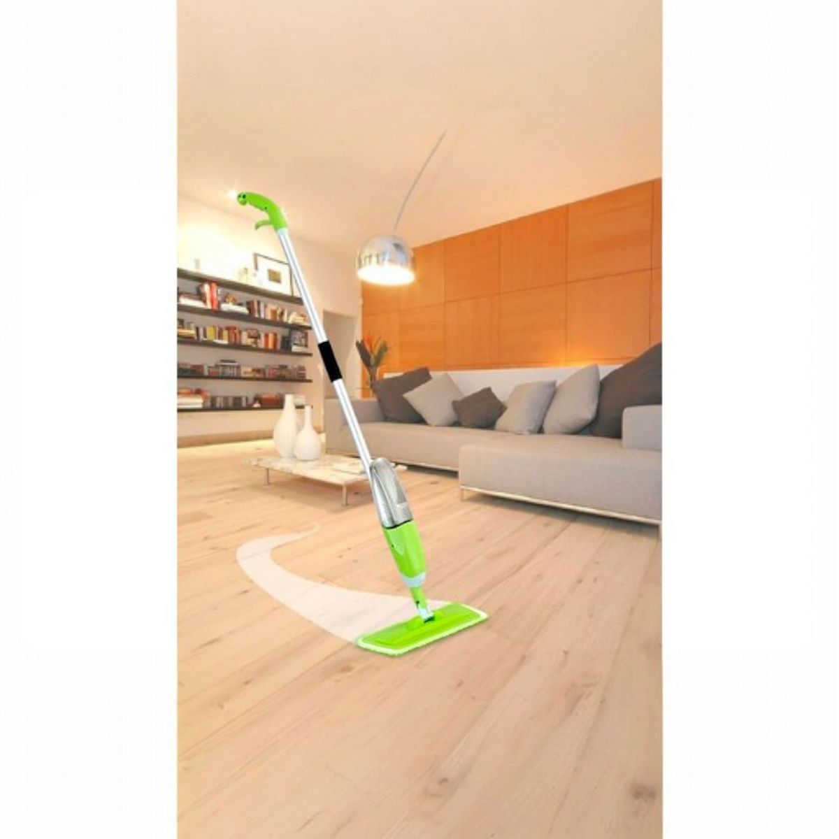 WELL BEING - Mopa con Rociador +5 Paños de Microfibra Reemplazables VERDE