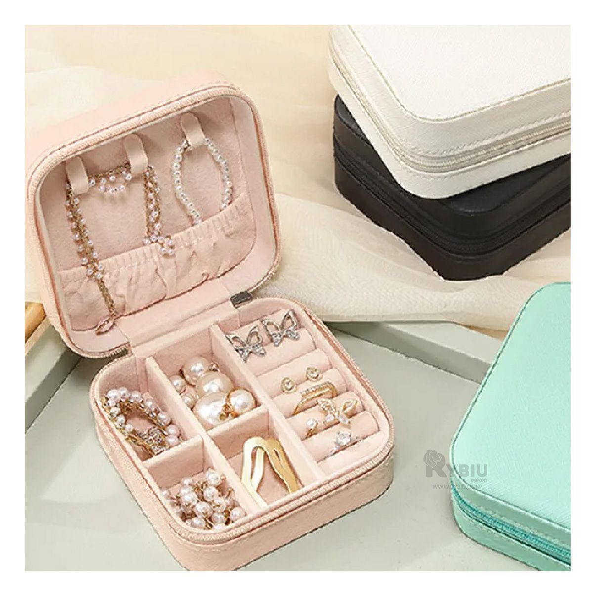 GENERICO - Cofre de Joyas Multiple en Color Rosado Y+Regalo Agendita