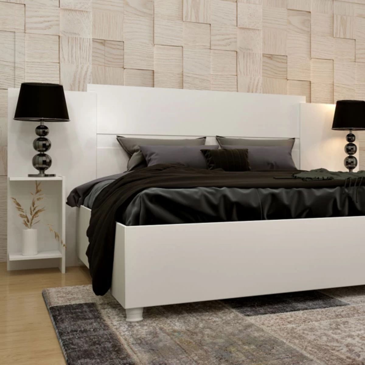 TU MESITA - Cabecera de Cama Sonia color Blanco con repisas TU MESITA