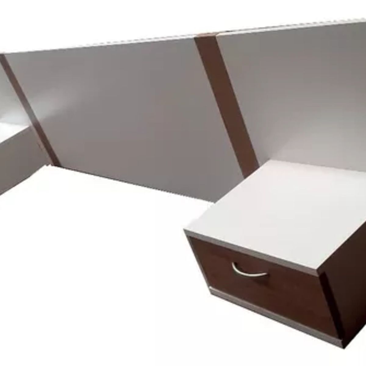 TU MESITA - Cabecera de cama flotante + veladores flotantes Miluska BlancoMarrón