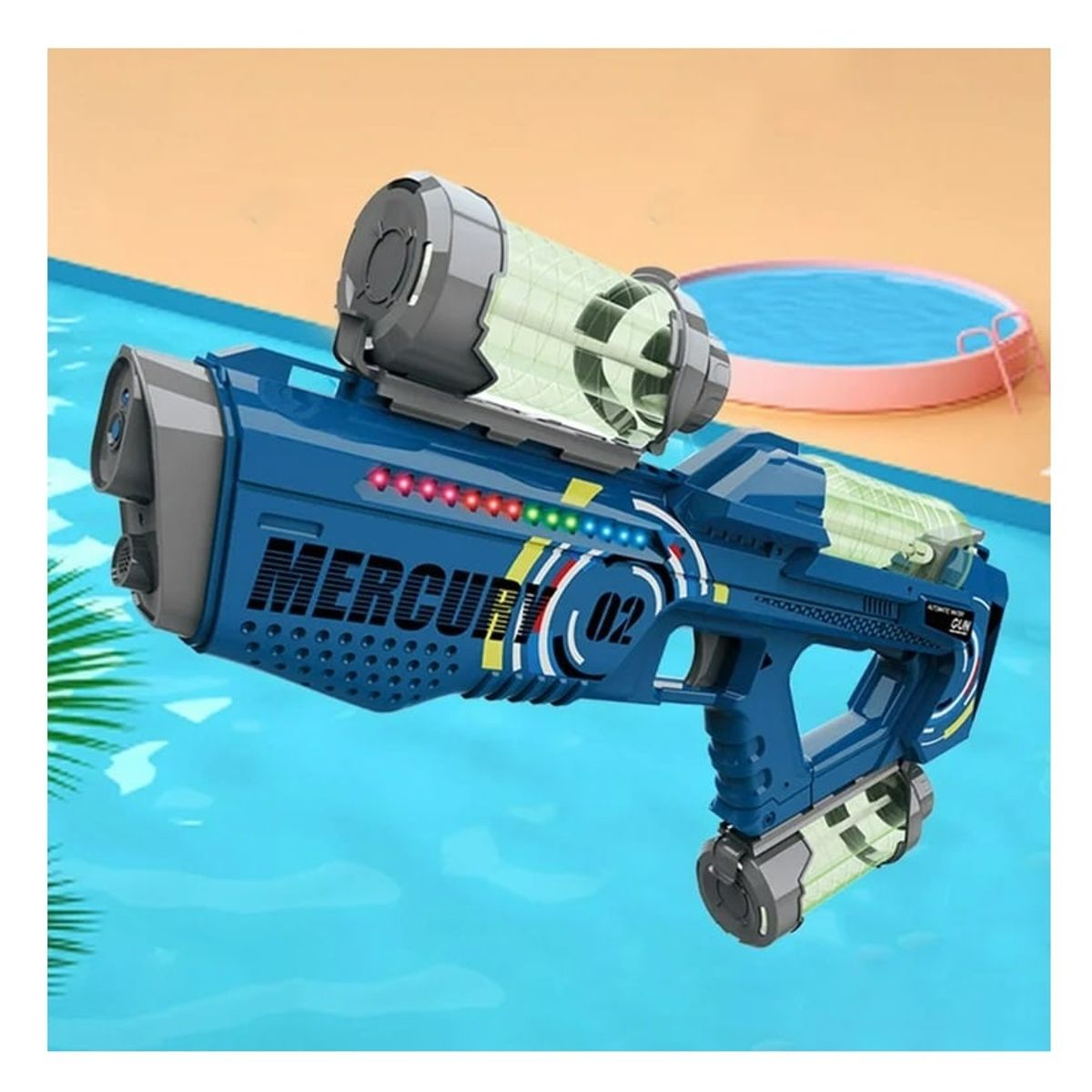 GENERICO - PISTOLA DE AGUA MERCURY 02 - CON LUCES LED
