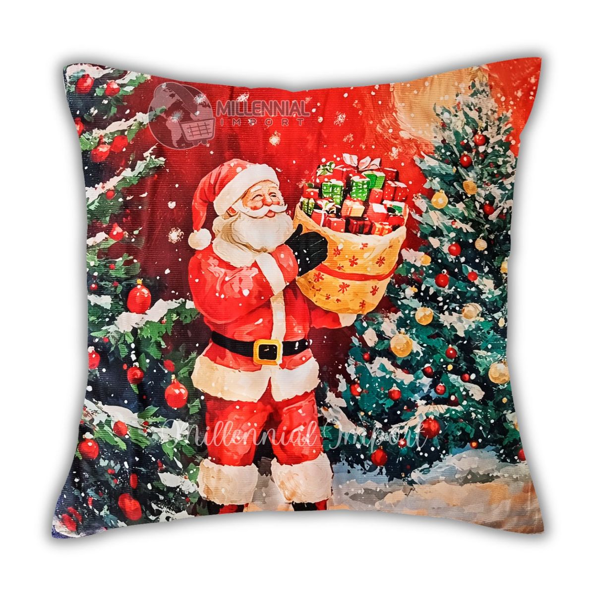 GENERICO - Funda Navideña para Cojín  45 x 45 cm Diseño ambas Caras