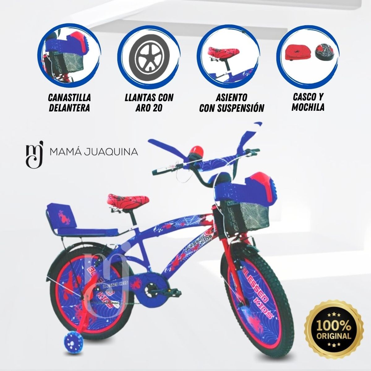 KINGDOM - Bicicleta para Niños Aro 20 «SPIDER RIDER» Blue