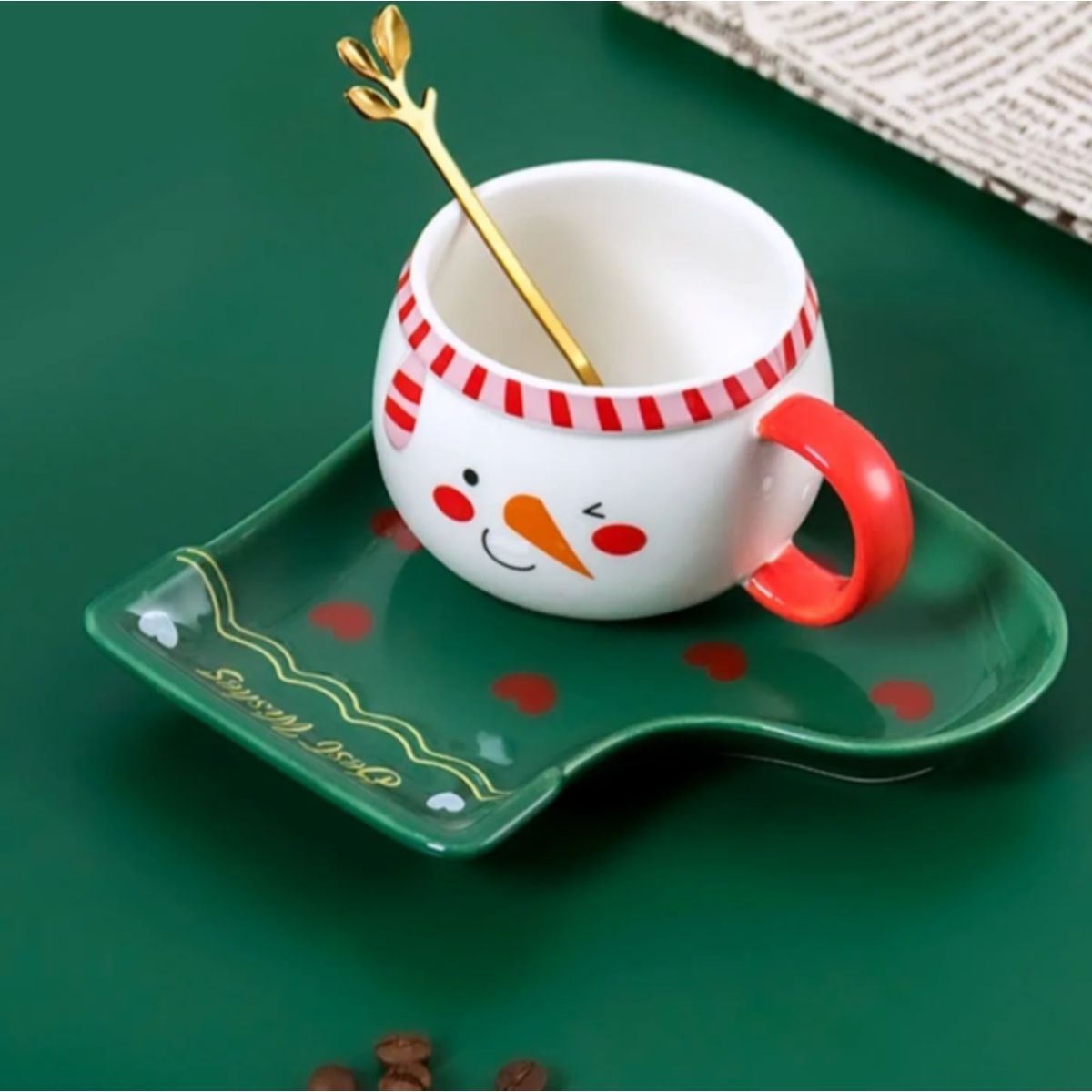 GENERICO - Taza Navideña con plato y cucharita