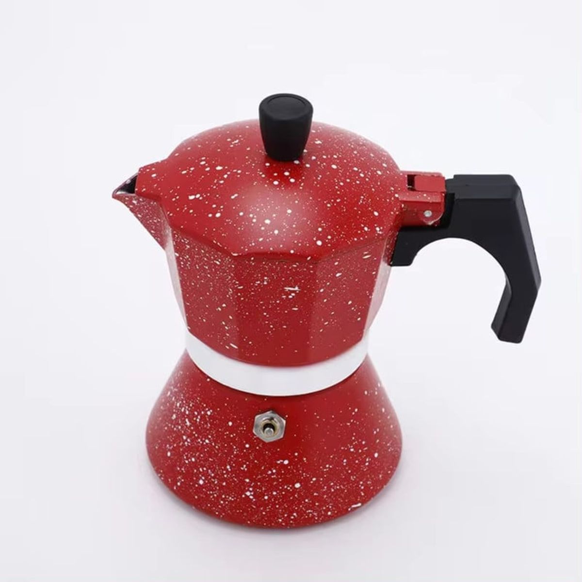 PENTHA - Cafetera Moka Italiana para Cocina de Inducción 3 Tazas Espresso Rojo