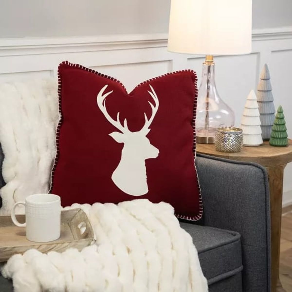 GENERICO - Funda Navideño Reno 40 X 40 Cm