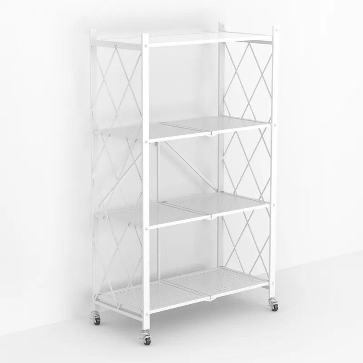 GENERICO - Estante De Cocina Plegable Verduras Frutero 4 Niveles Multiuso Blanco