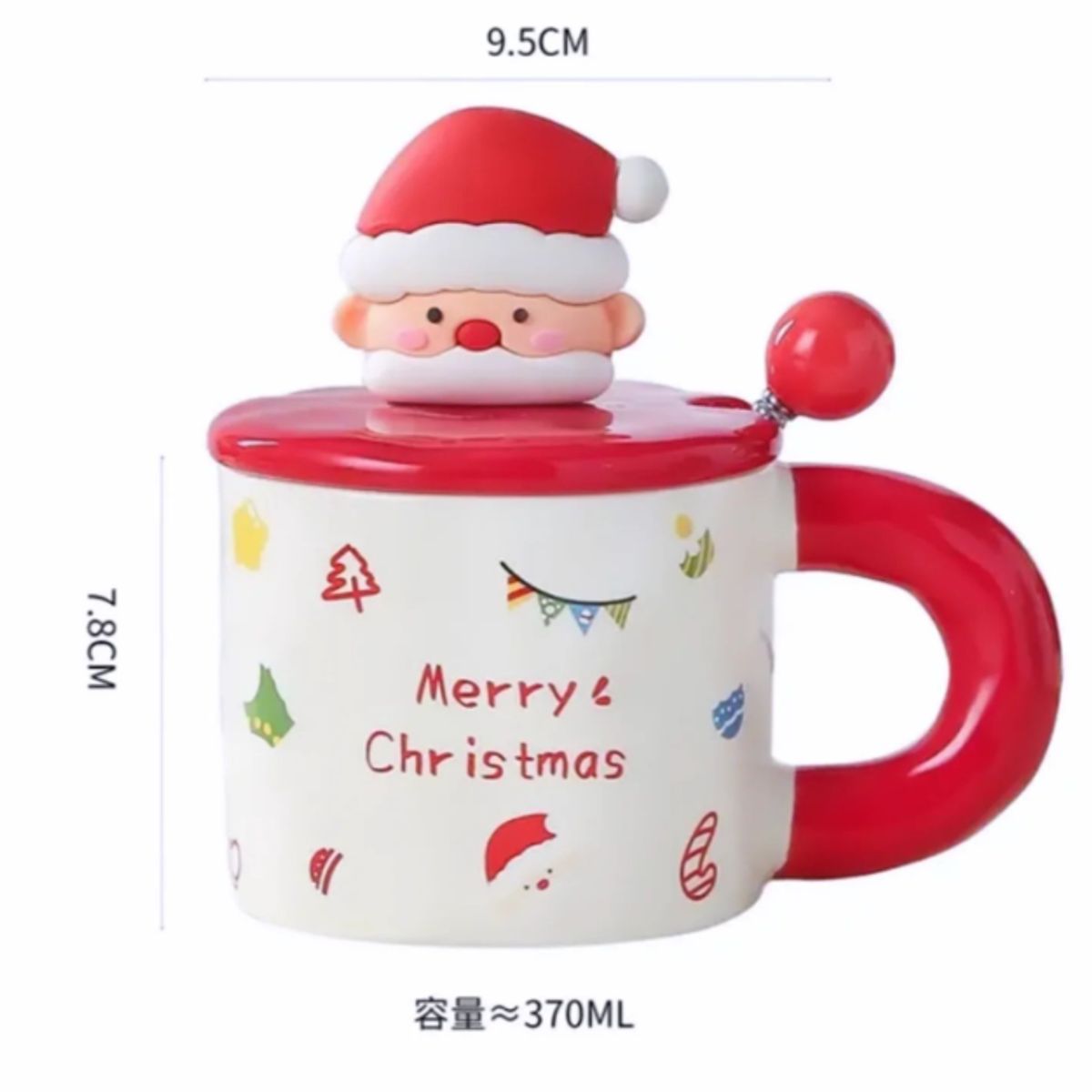 GENERICO - Taza Navideña con tapa y cucharita