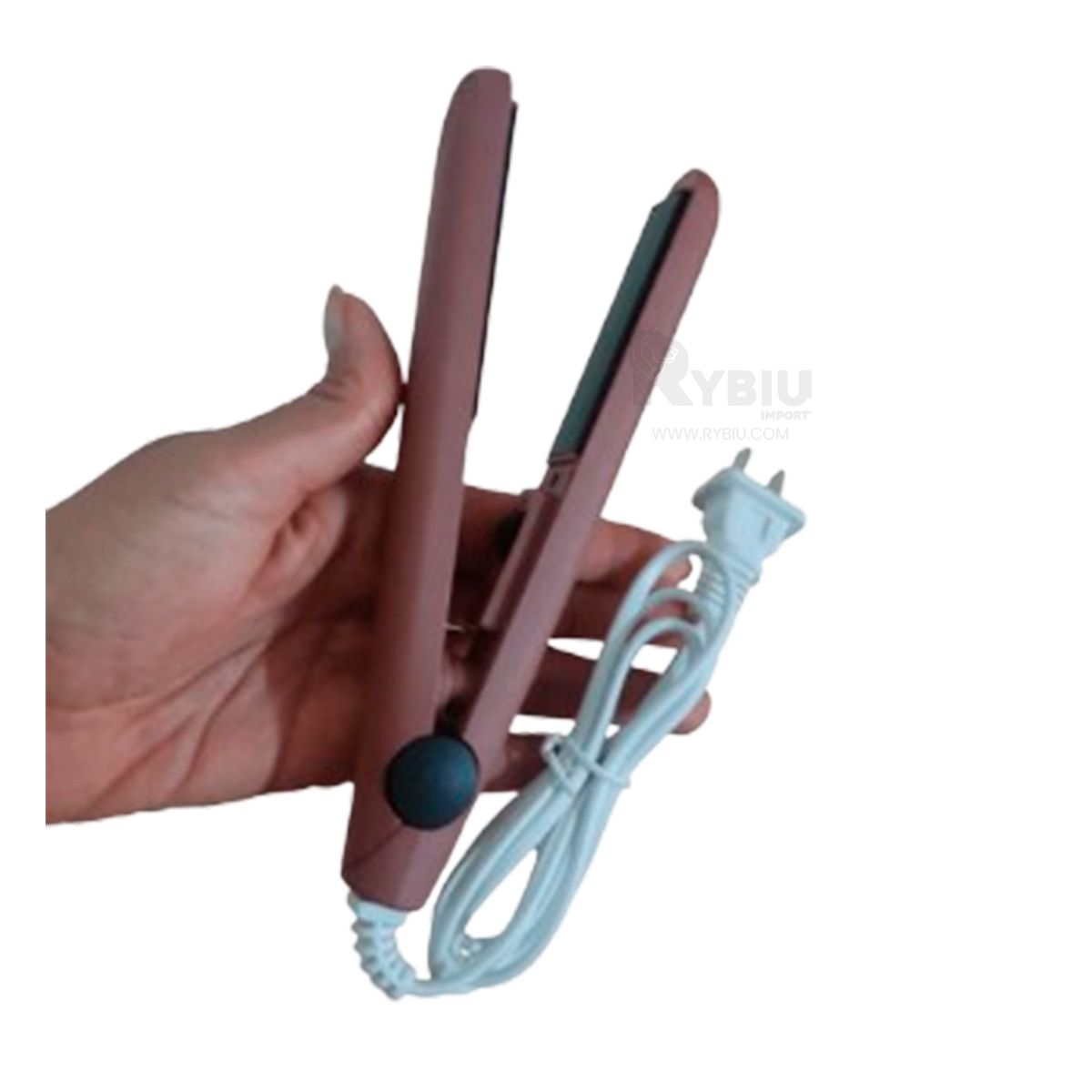 RYBIU IMPORT - Plancha de Pelo Facil Uso Chico Guinda Y+Papel de Regalo