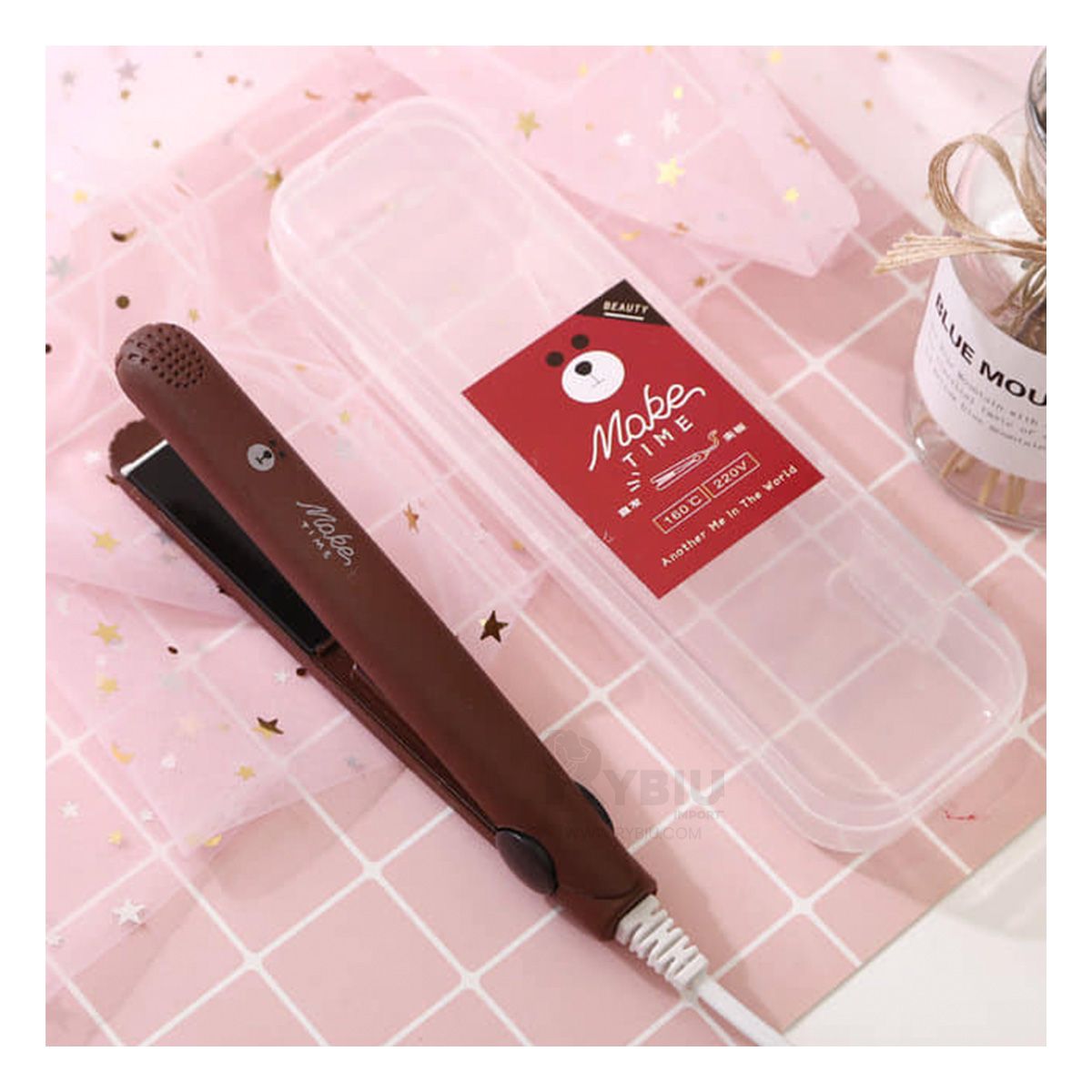 RYBIU IMPORT - Plancha de Viaje Mini para Mujer Guinda Y+Regalo Agendita