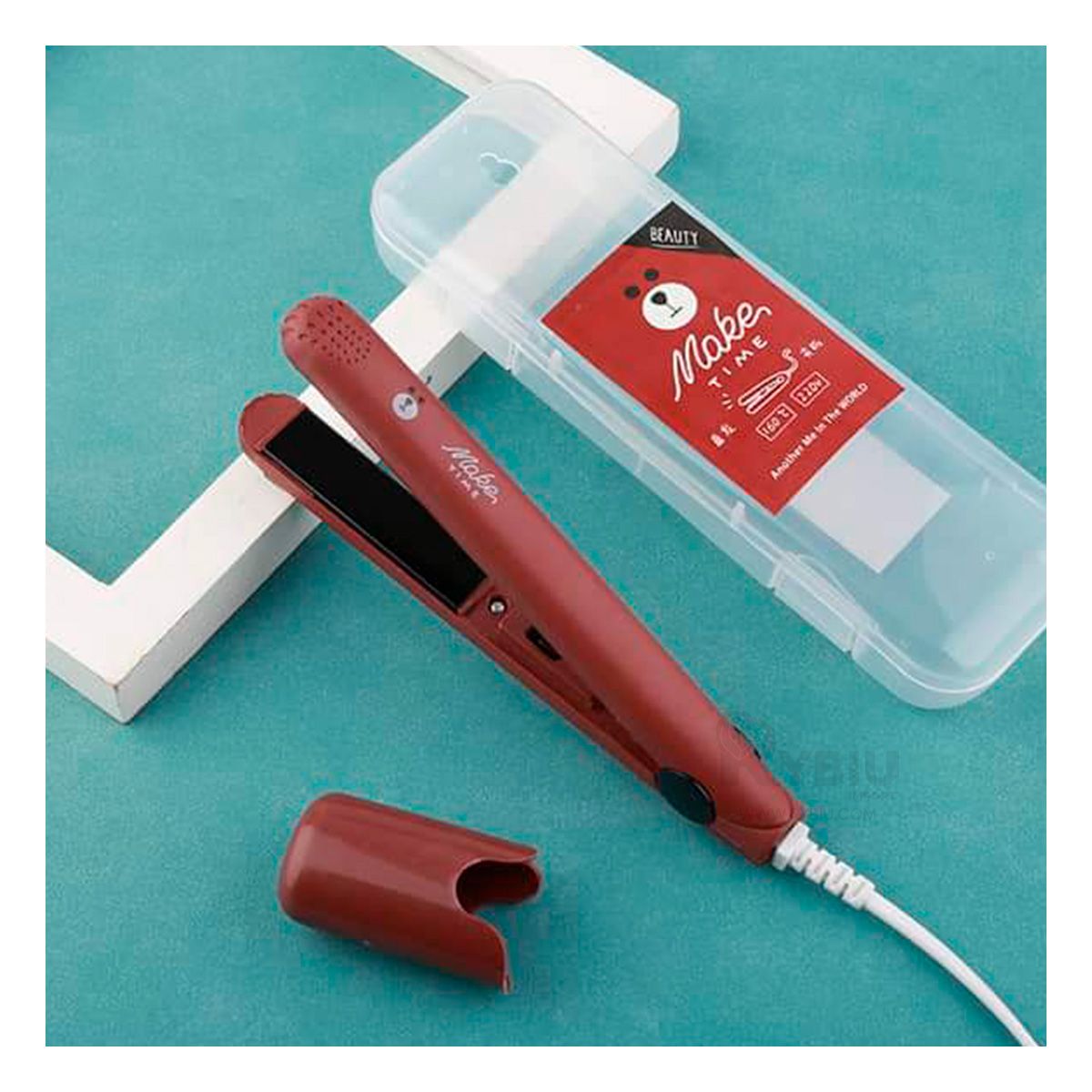 RYBIU IMPORT - Planchador Versatil de Cabello Guinda Y+Ligas de Regalo