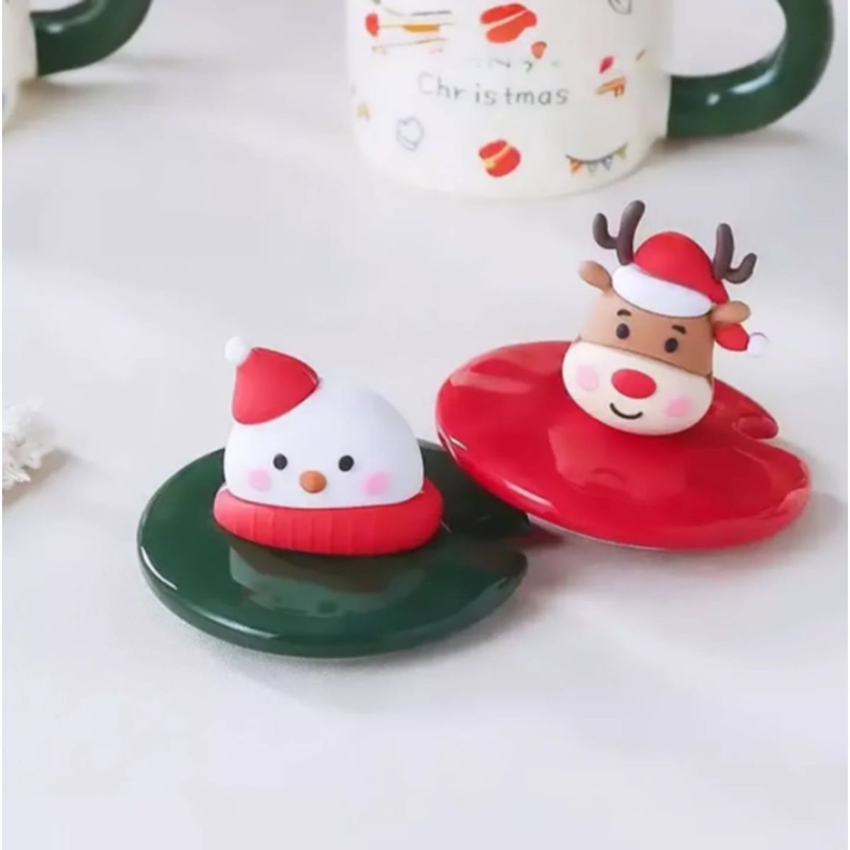 GENERICO - Taza Navideña con tapa y cucharita