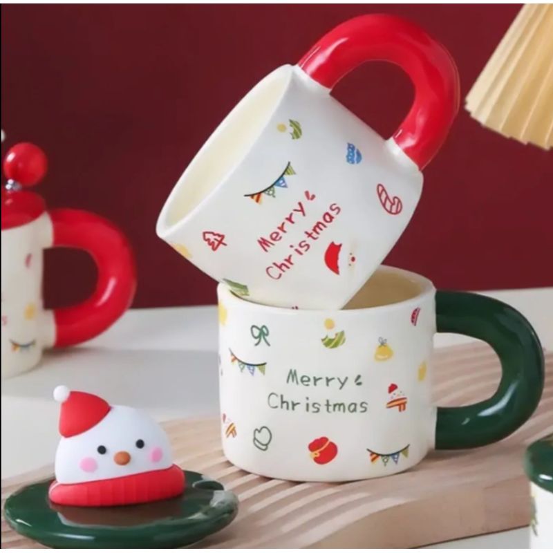 GENERICO - Taza Navideña con tapa y cucharita