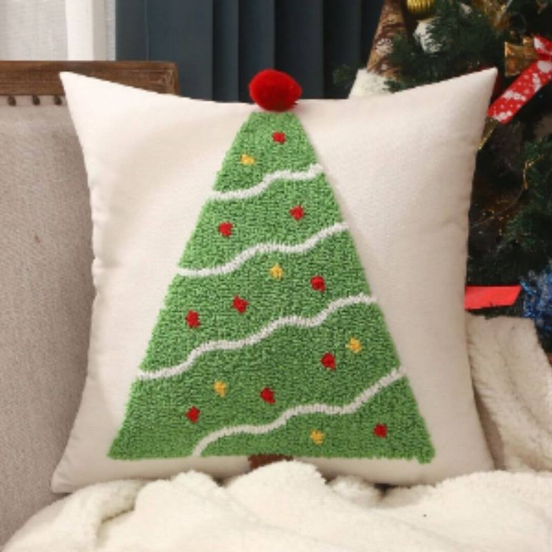 GENERICO - Cojin Navideños Arbol  Cojin Navidad Alto Relieve - 45x45 cms