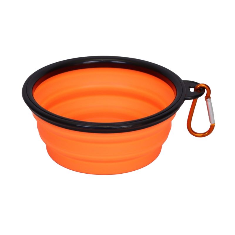 GENERICO - PLATO NARANJA PLEGABLE PORTÁTIL CON GANCHO