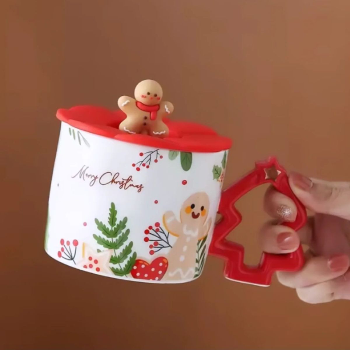 GENERICO - Taza Navideña con asa de arbolito