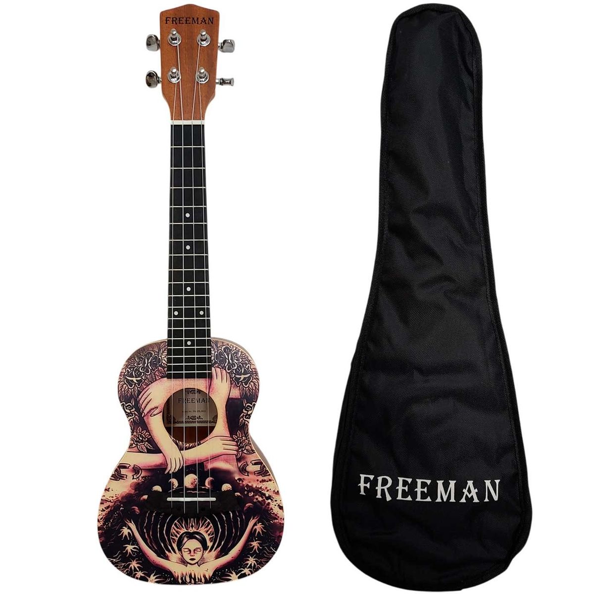 FREEMAN - Ukelele Freeman Concierto  con Diseño Fino Acabado + Funda